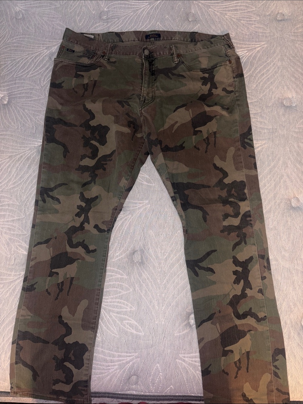 Polo by Ralph Lauren Men's Camouflage Slim-Straight Jeans in Green & Brown